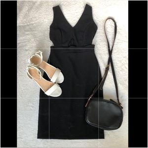 Sexy black cutout mini dress